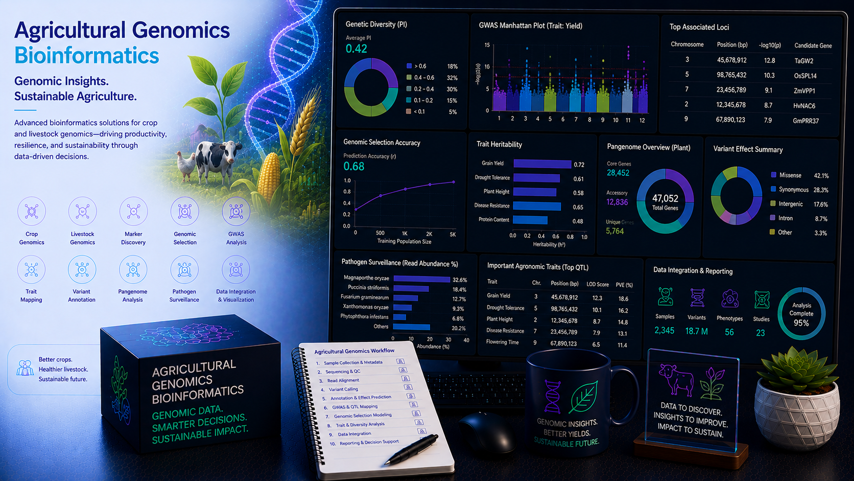 BioinformaticsNext agricultural genomics crop pan-genome GWAS trait selection plant